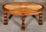 Franco Ellipse Table black walnut, butternut, birdseye maple, hard maple 36l x 20w x 17h